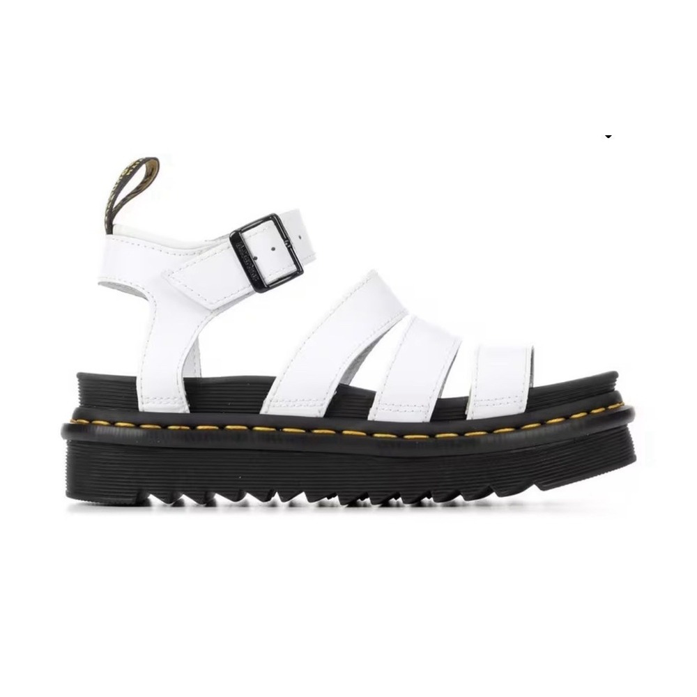 Dr Martens Blaire Womens Size 8 Leather Strappy Platform Gladiator Sandals White